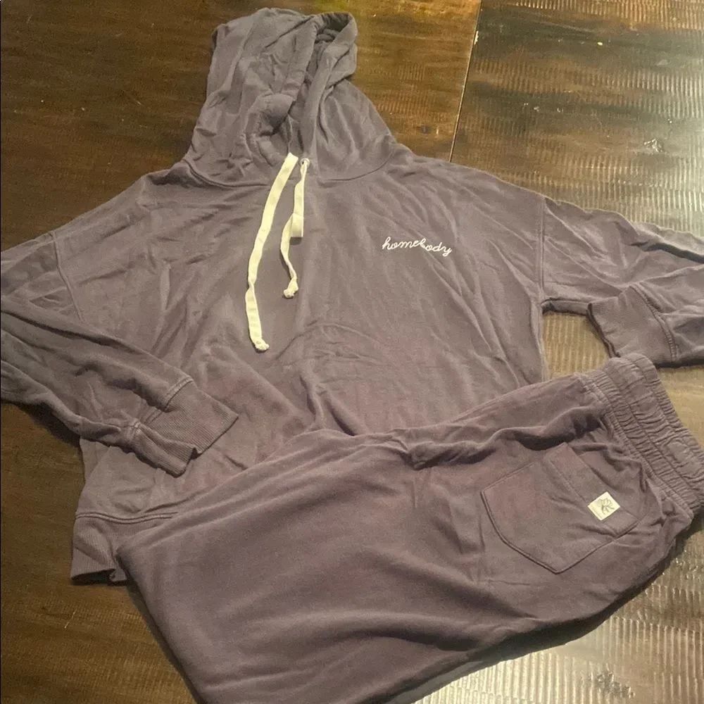 Gray Magnolia Hoodie and Jogger Homebody set XS lounge wear